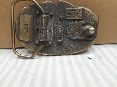Vintage I’d Rather Be Fishing Belt Buckle and Leather Belt I main image 2