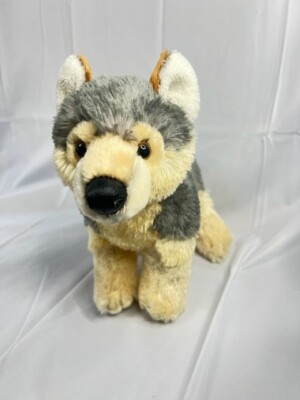Aurora Wolf Husky Plush Grey Tan White Dog Stuffed Animal Realistic