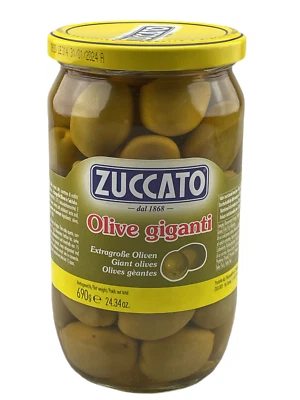 ITAL. FEINKOST DRAGONE Olive giganti -ZUCCATO- große grüne Oliven