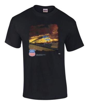 Union Pacific Railroad Stormy Sky Trains youth & Adults T-Shirt  [114]