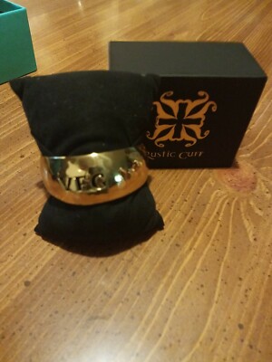 RUSTIC CUFF HAMMERED MONOGRAMMED (VEG) CUFF SZ S EUC