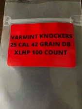 25 CALIBER 42 GRAIN XLHP DISH BASE SLUG - 100 ROUNDS FROM VARMINTKNOCKERS