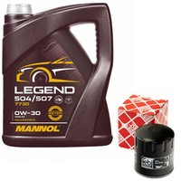 MotoröL Set 0W-30 5 Liter + ÖLfilter 38564 FüR VW Lupo 1.0 60 6X1 37 KW 50 PS