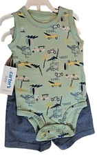 Carter's Baby Boy's 3pc Beach Bodysuit Tee  Shorts Set sz 12m