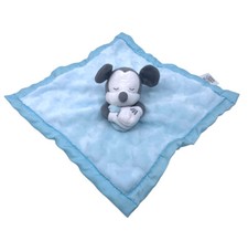 Disney Store Baby Mickey Mouse Blue Embossed Stars Security Blanket Plush Lovey