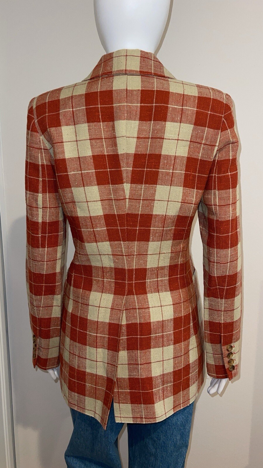 Women’s SMYTHE patch pocket Birkin blazer in Rust Spring plaid Size 6 NWT image 3
