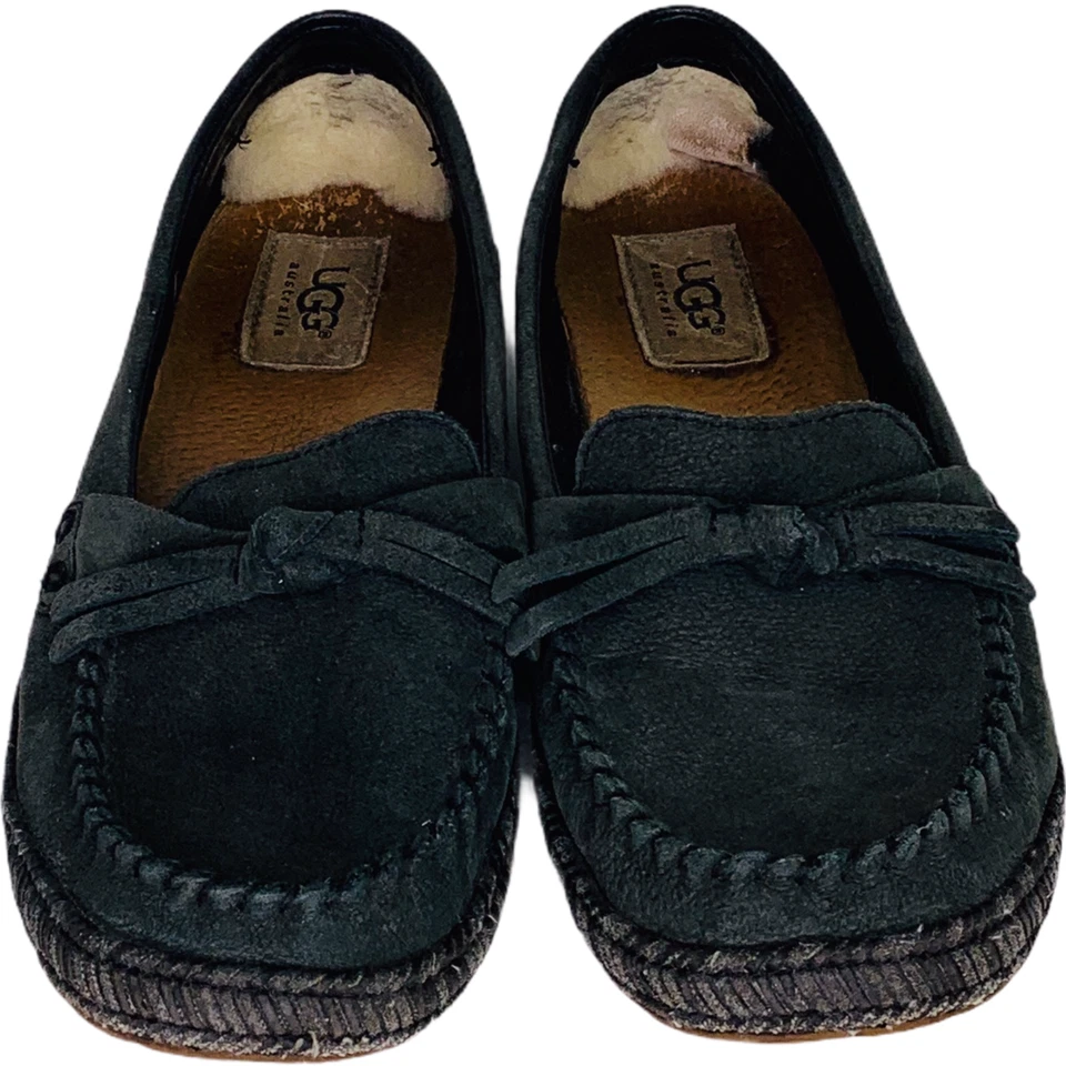 UGG Australia Amila Moccasin Charcoal Leather 1007749 Women US 6.5 EU 37.5 Shoes - Image 2 of 4