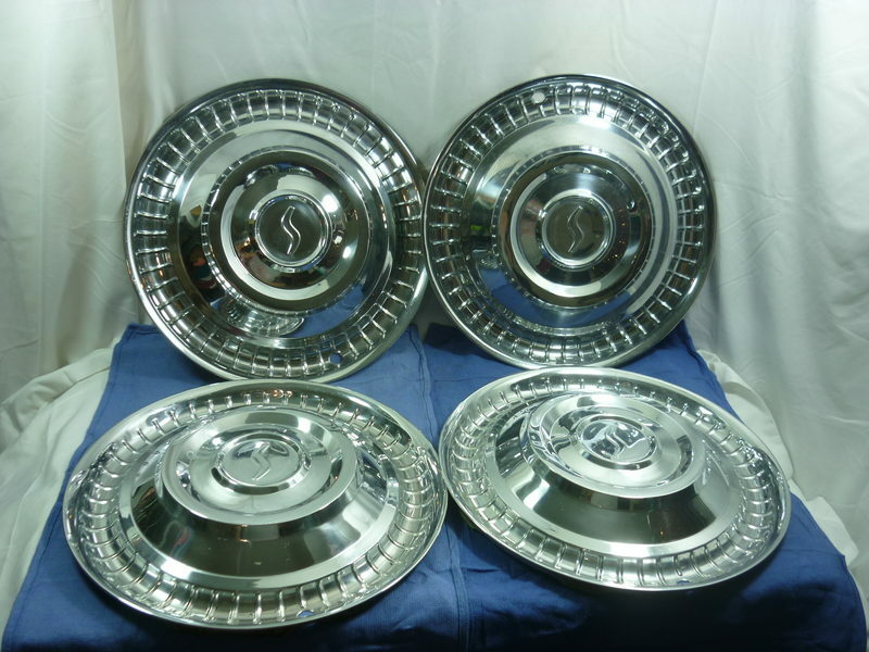 Studebaker Hubcaps All Chrome S Center 15" Set 4 20J040 eBay