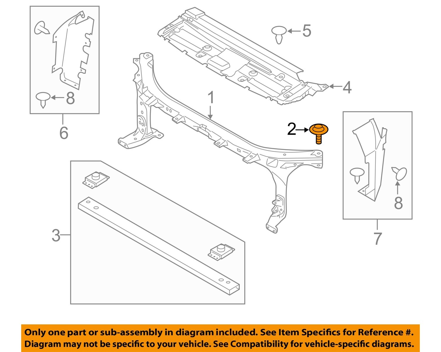 Ford OEM Radiator Support Panel Bolt W712360S439 Image 2 for sale 