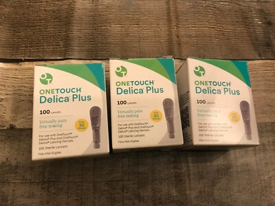 100 ONE TOUCH DELICA PLUS 30 GAUGE LANCETS EXP 2029 MINT BOX