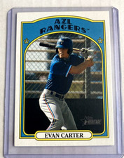 2021 Topps Heritage Minor League #176- EVAN CARTER Rookie RC Card.. rookie card picture