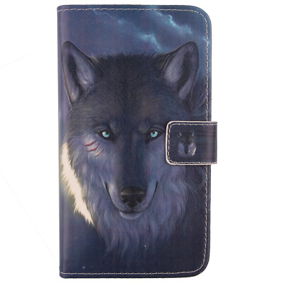 WOLF-DESIGN LEDER HÜLLE ETUI FLIP CASE FÜR HANDY - TASCHE SCHUTZ MAGNET WALLET