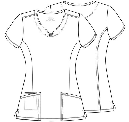 Infinity Women Scrubs Top Round Neck CK609, Size: XS, Leopard Vibes - Picture 6 of 6