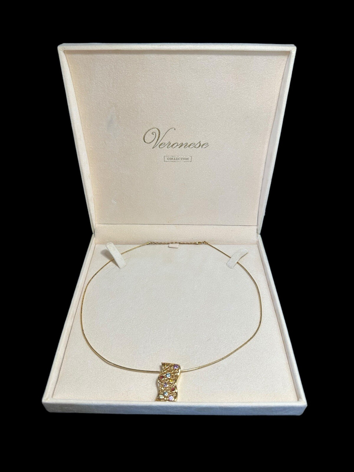 Signed Veronese 925 Multi Gemstone Adjustable Gol… - image 1