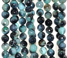 12MM GREEN AGATE GEMSTONE GREEN FACETED ROUND 12MM LOOSE BEADS 15inch