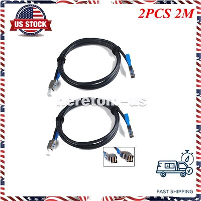 2PCS GYK61 External Mini-SAS SFF-8644 to SFF-8644 HD SAS Cable For Dell GYK61 2M