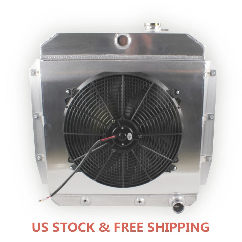 Fit 1955-59 Chevrolet Pickup Truck 3 Row Aluminum Radiator DR Type Foto 2 de 4