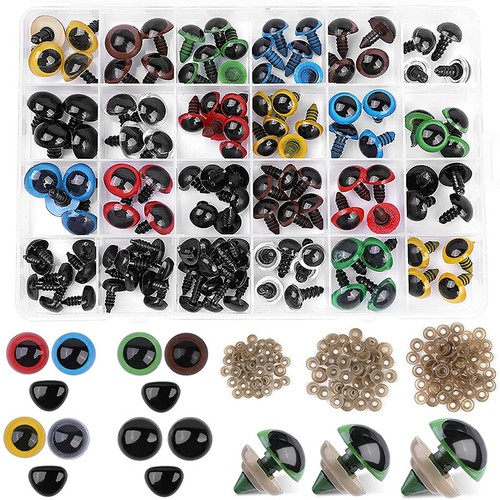 260 Stck. Multisize Sicherheit Puppe Augen und Nasen Unterlegscheiben Set zum Selbermachen Tier Stofftier