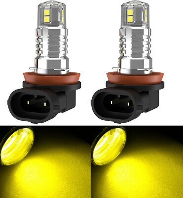 LED 20W H11 Yellow Two Bulbs Fog Light Replacement Replace Upgrade Stock OE Lamp