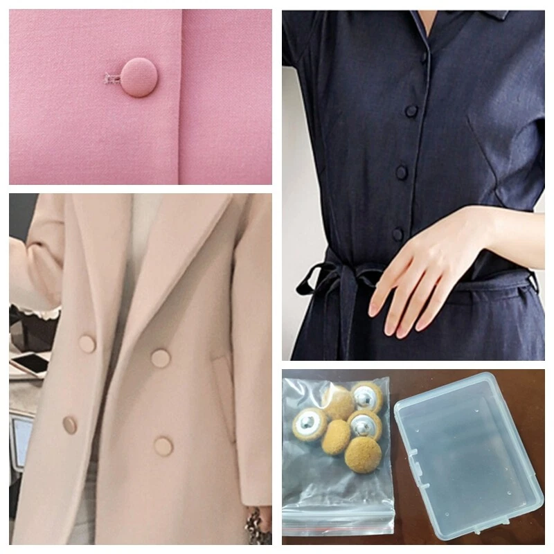 12Pcs Fabric Covered Metal Shank Round Sewing Buttons for Suits Dress Coat - Image 4 of 4