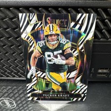 Panini 2025 Select Concourse Tucker Kraft Zebra Prizm Parallel #68 Packers