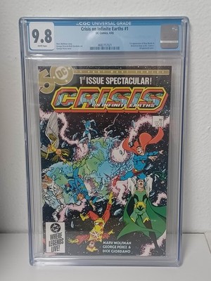 CRISIS ON INFINITE EARTHS #1 (DC Comics, 1985) CGC Graded 9.8 ~ White Pages