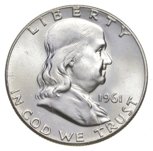 Choice Unc 1961 P Franklin Half Dollar Gem BU From Original Roll *3837