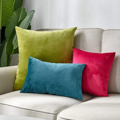 3-Piece Coordinated Pillow Cover & Insert Bundle   Brighter colors of green fuch