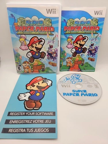 Super Paper Mario Nintendo Wii Complete CIB - Tested Fast Shipping