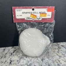 New Vintage Fibre Craft Stuffed Fabric Doll Head Primitive Doll Making NIP