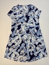 NWT - Soma Womens Cool Nights SS Sleepshirt, Timeless Floral Navy Size S 055