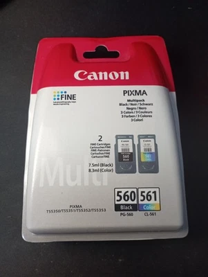 Cartouches d'encres Canon - Fine Pixma - Pack PG 560 Noire et CL 561 Couleurs - Photo 1/2