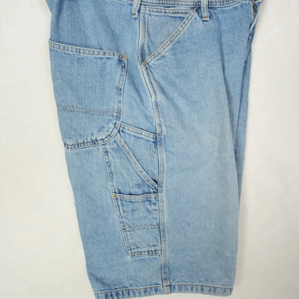 Pantalones Cortos De Colección Ralph Lauren Oficial Velcro Espalda Denim Carpintero Azul Talla 33 Foto 3 de 4
