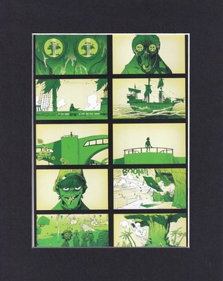 8X10'' Matted Print Art Picture by Jamie Hewlett: Gorillaz Green d