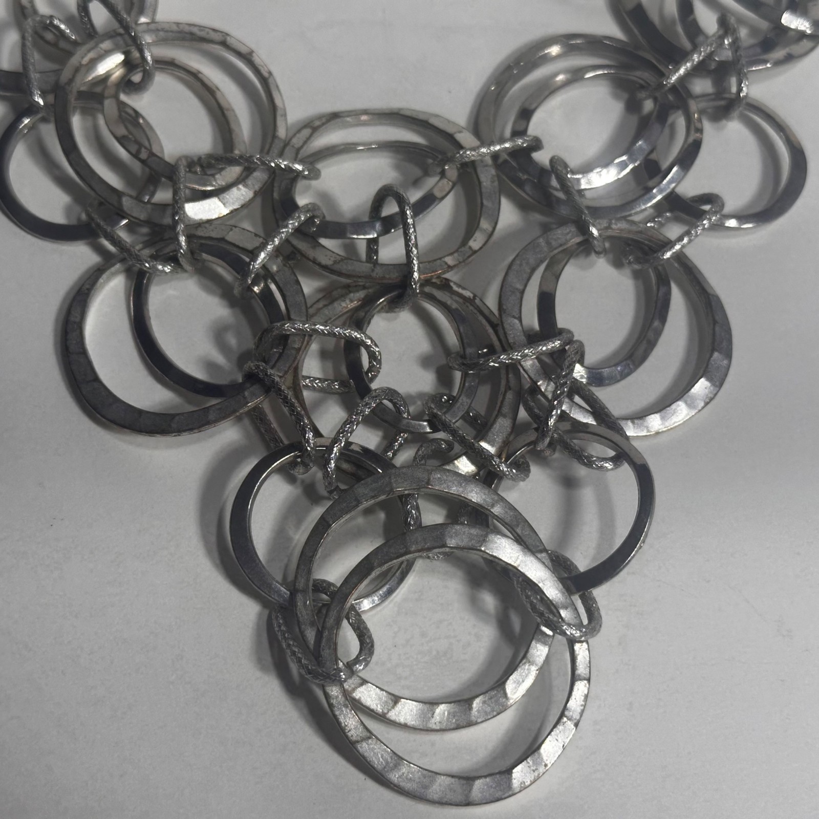 Chicos Chunky Statement Necklace Connected Hammer… - image 8