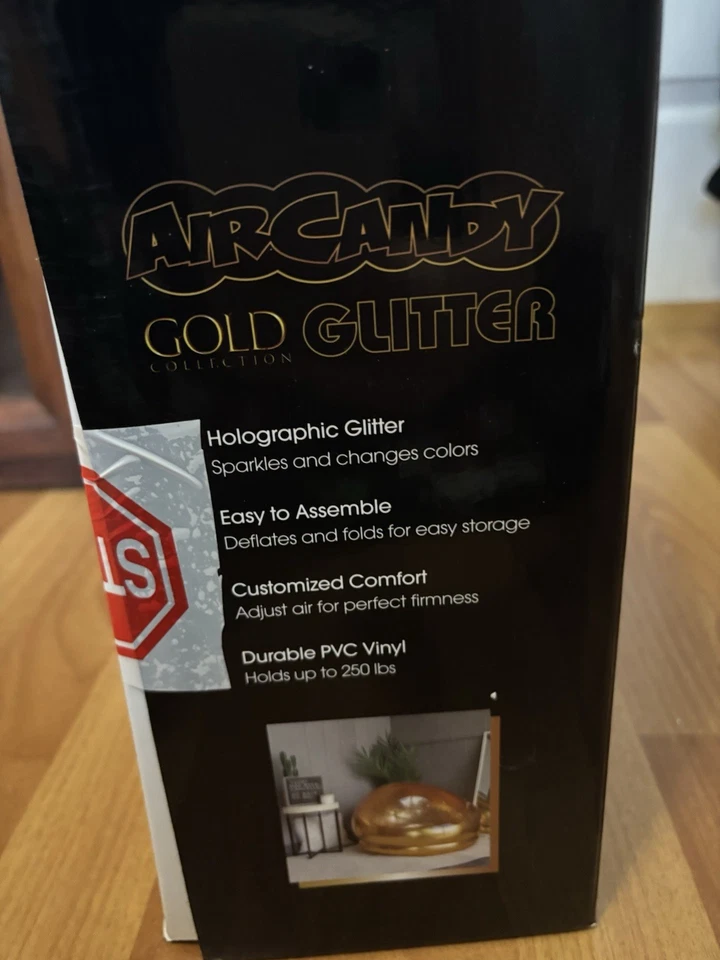 Silla inflable Mainstays Kids brillante dorada tiene capacidad para 250 libras de entrada/exterior para puertas Foto 4 de 4