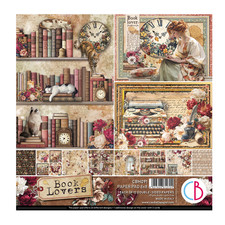 Ciao Bella BOOK LOVERS 8x8 Paper Pad 12 Sheets Bonus Scrapbook