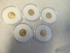 GOLD COINS 5 COOK ISLAND $5 DOLLAR COINS, LIBERTY GOLD COINS 1/10 OUNCE EACH