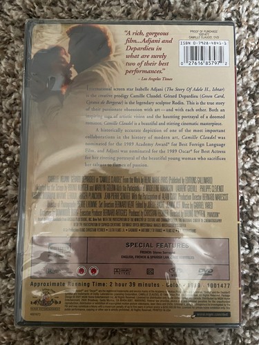CAMILLE CLAUDEL Isabelle Adjani/Gerard Depardieu MGM World Films 2001 DVD SEALED - Foto 2 di 4