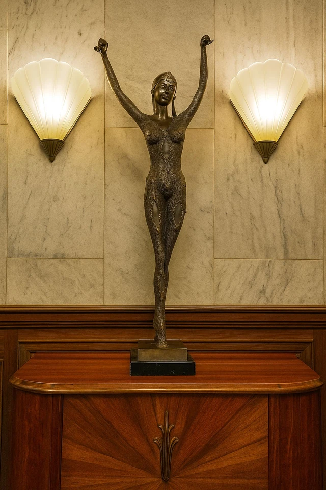 Bronzeskulptur Tänzerin Schlangenkostüm Chiparus Art Deco Bronze Starfish Frau - Bild 2 von 4