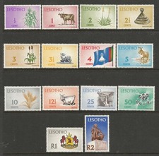 LESOTHO 1971 DEFINITIVES SET. MINT NEVER HINGED
