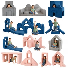 Kids Couch Sofa Toddler Modular Building Fort and Play Set Foam (14-Pieces)