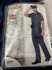USED MENS Police Officer Costume Halloween COP Uniform Costume Size Small
