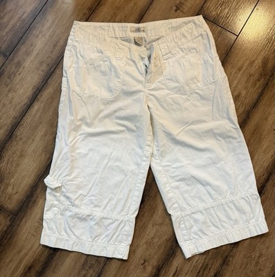 SO Wear it Declare it Cropped Pants Women s Size 9 White Preppy Stretch Wide Leg