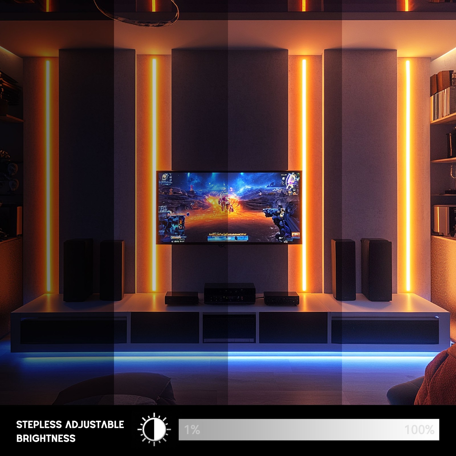 DELight 50FT RGB Neon Rope Lights with Remote Control & APP 110V IP65 DEL-D50R