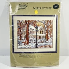 VTG Something Special Needlepoint Kit WINTER SCENE White House 16x20" NOS