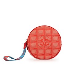 Chanel Canvas Coco Mark Pouch Women Red One Size