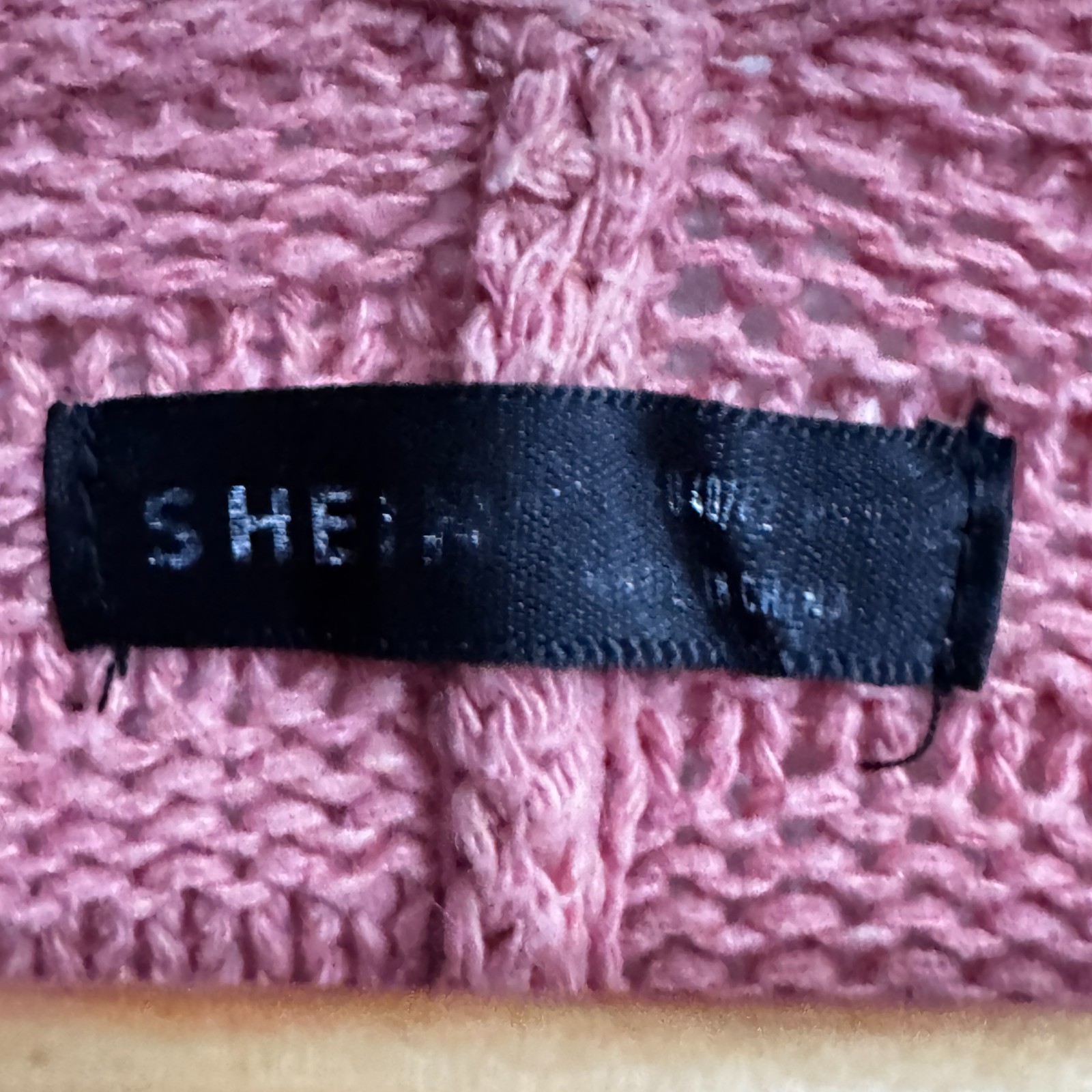 SHEIN Rose Pink Cable Knit Open Front Cardigan - Size Large image 2