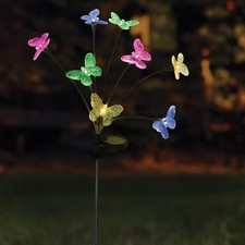 Image of Smart Solar Multi Coloured Flutter Stem Lights Set of 8