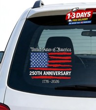 1776-2026 USA 250 Anniversary Vinyl Decal Patriotic Flag Sticker 30x30cm
